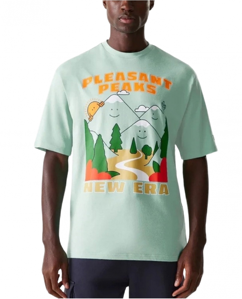 NEW ERA OUTDOOR GRAPHIC PASTEL GREEN OVERSIZED T-SHIRT UNISEX