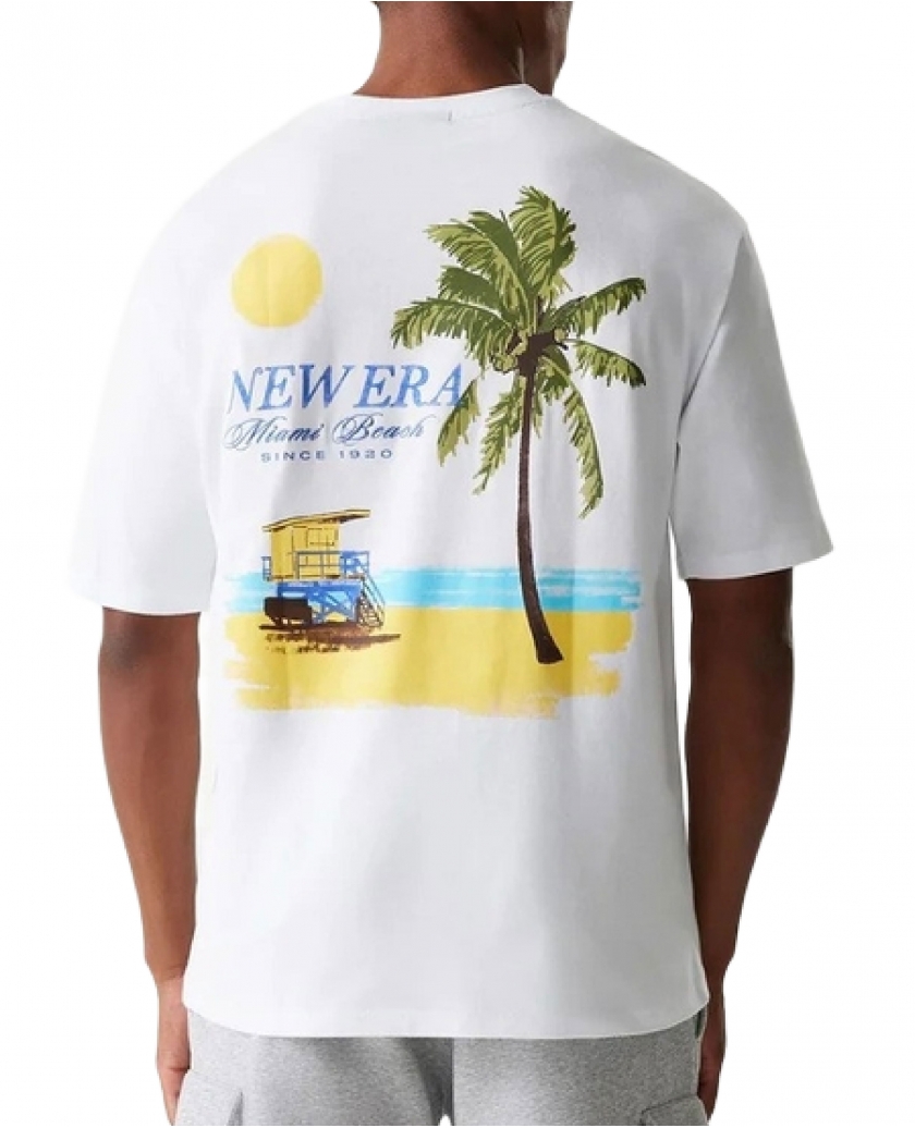 NEW ERA VACATION GRAPHIC WHITE OVERSIZED T-SHIRT UNISEX