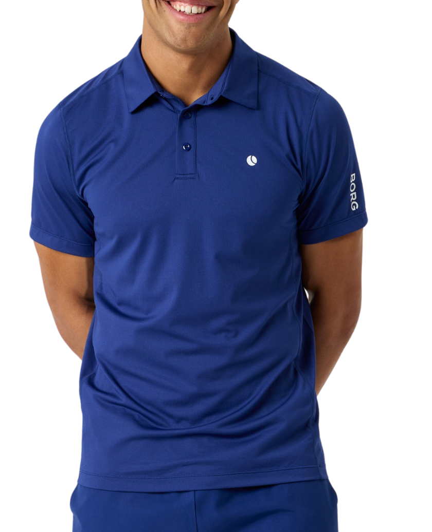 BORG ACE MESH PANEL POLO SHIRT NAVY M