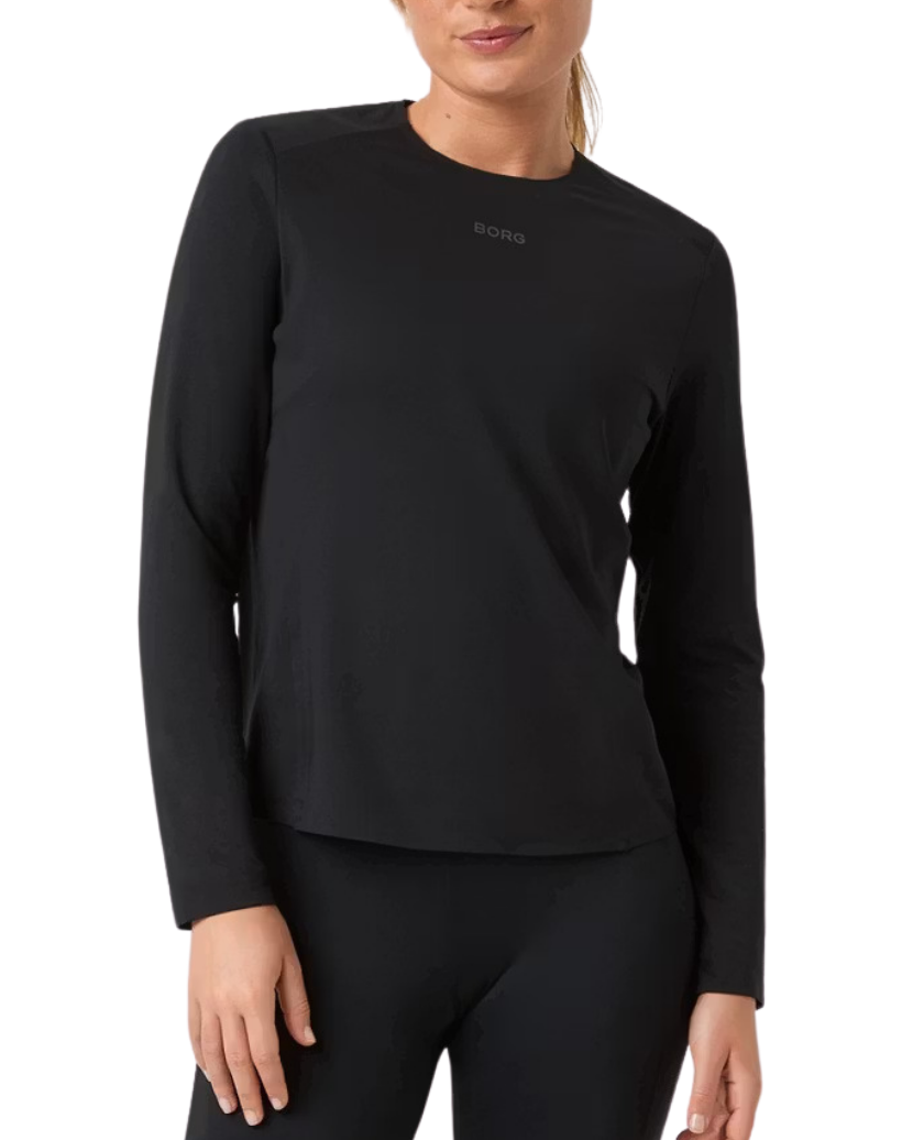 BORG RUNNING FEATHER LONG SLEEVE T-SHIRT BLACK BEAUTY W