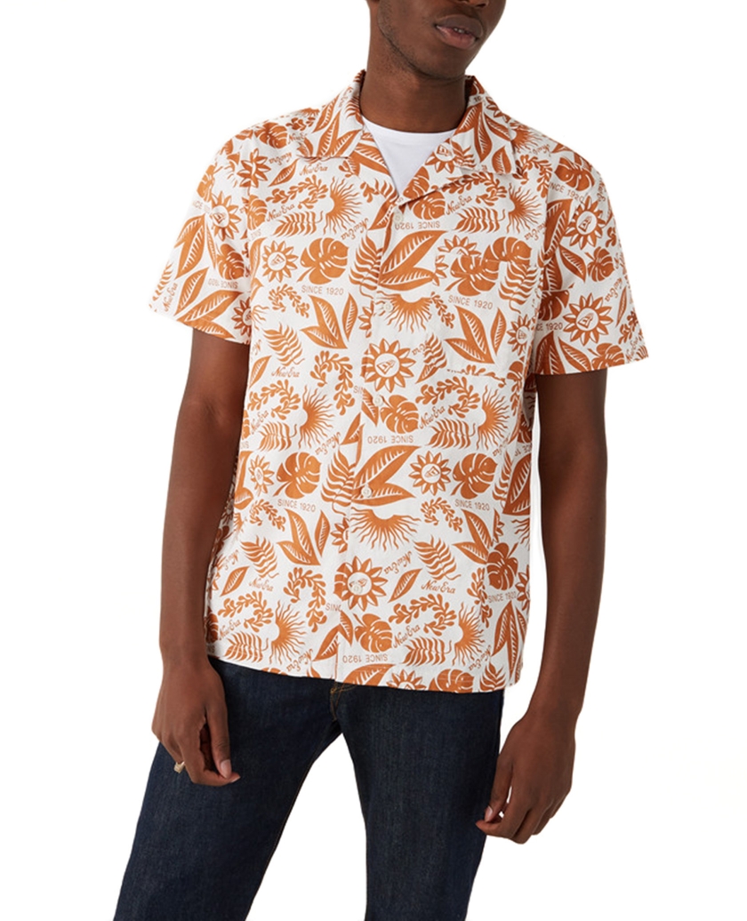 NEW ERA FLORAL PRINT WHITE REVERE SHIRT