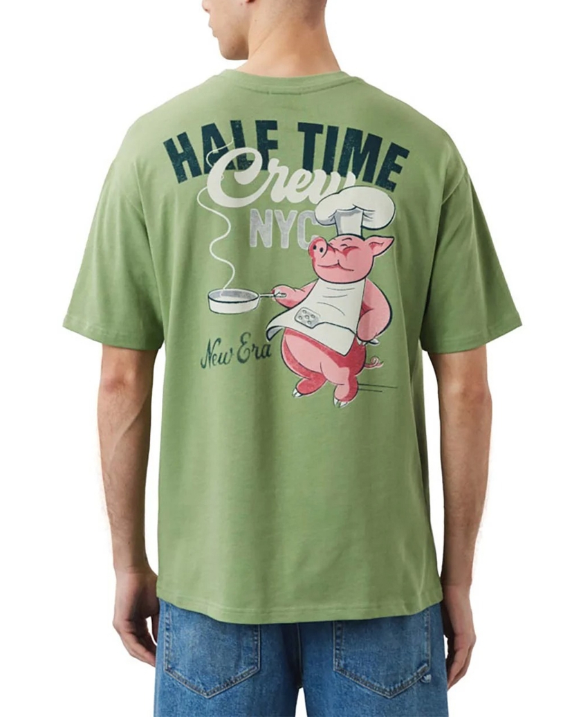 FOOD GRAPHIC GREEN OVERSIZED T-SHIRT