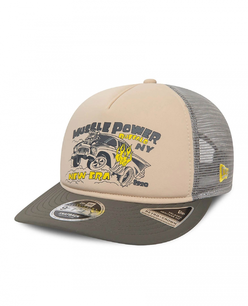 NEW ERA AMERICAN MUSCLE POWER GREY 9FIFTY RETRO CROWN A-FRAME CAP