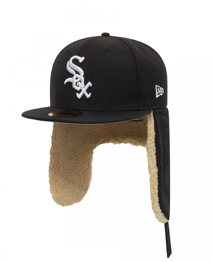 NEW ERA MLB DOGEAR BLACK 59Fifty CHICAGO WHITE SOX FITTED CAP